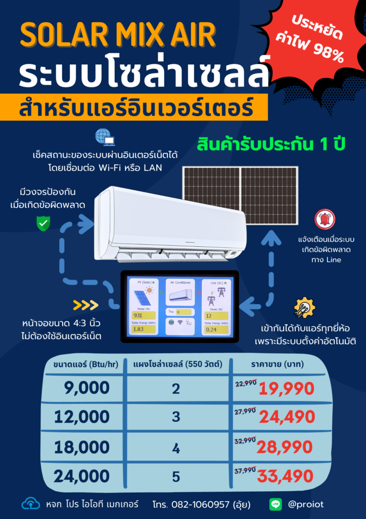 ราคาโซล่ามิกแอร์ (Price of Solar Mix Air)